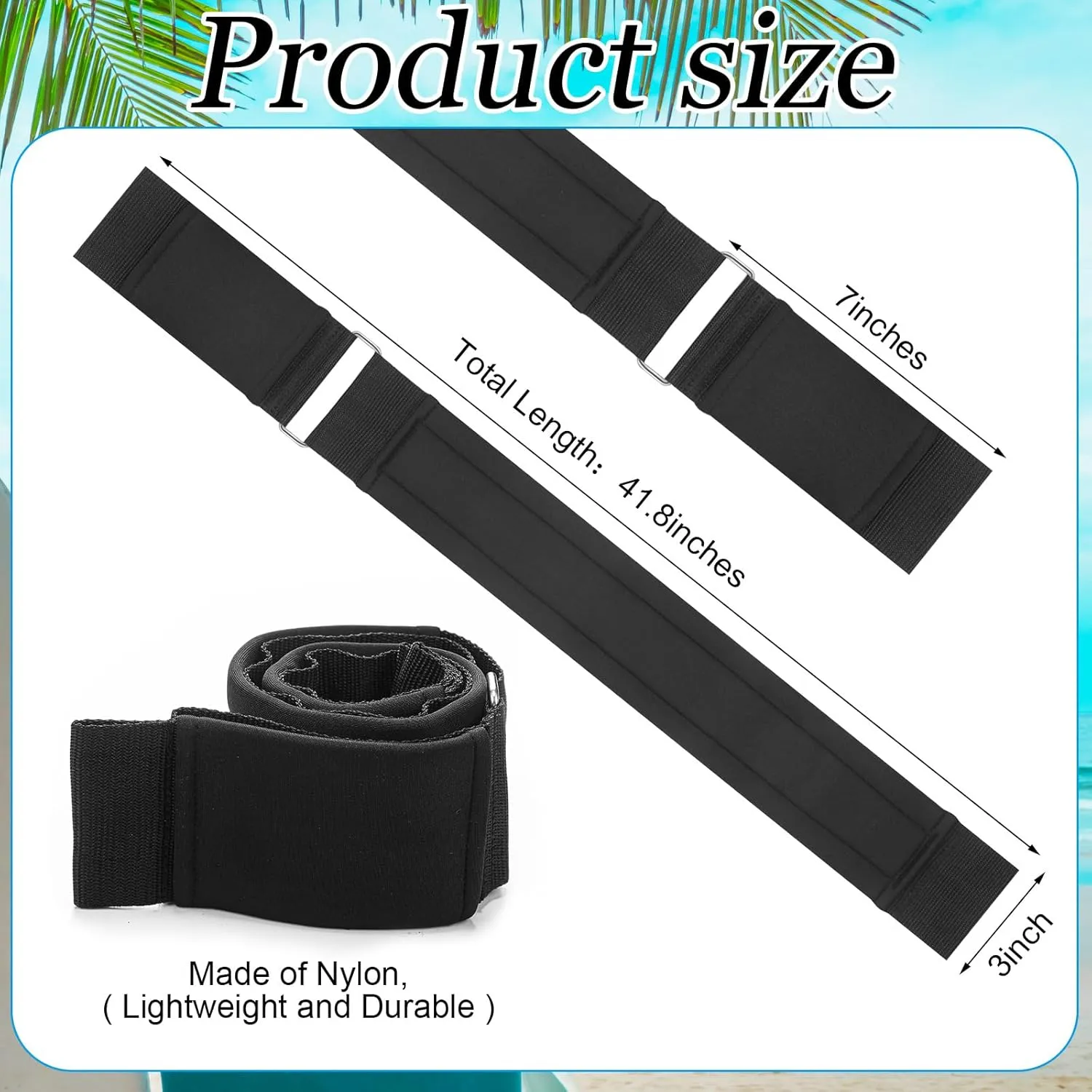 2 Pcs Replacement Kneeboard Strap Boating Shock Water Sport Knee Board Knee Surfing Board Strap for Waterboarding Kneeling Boarding