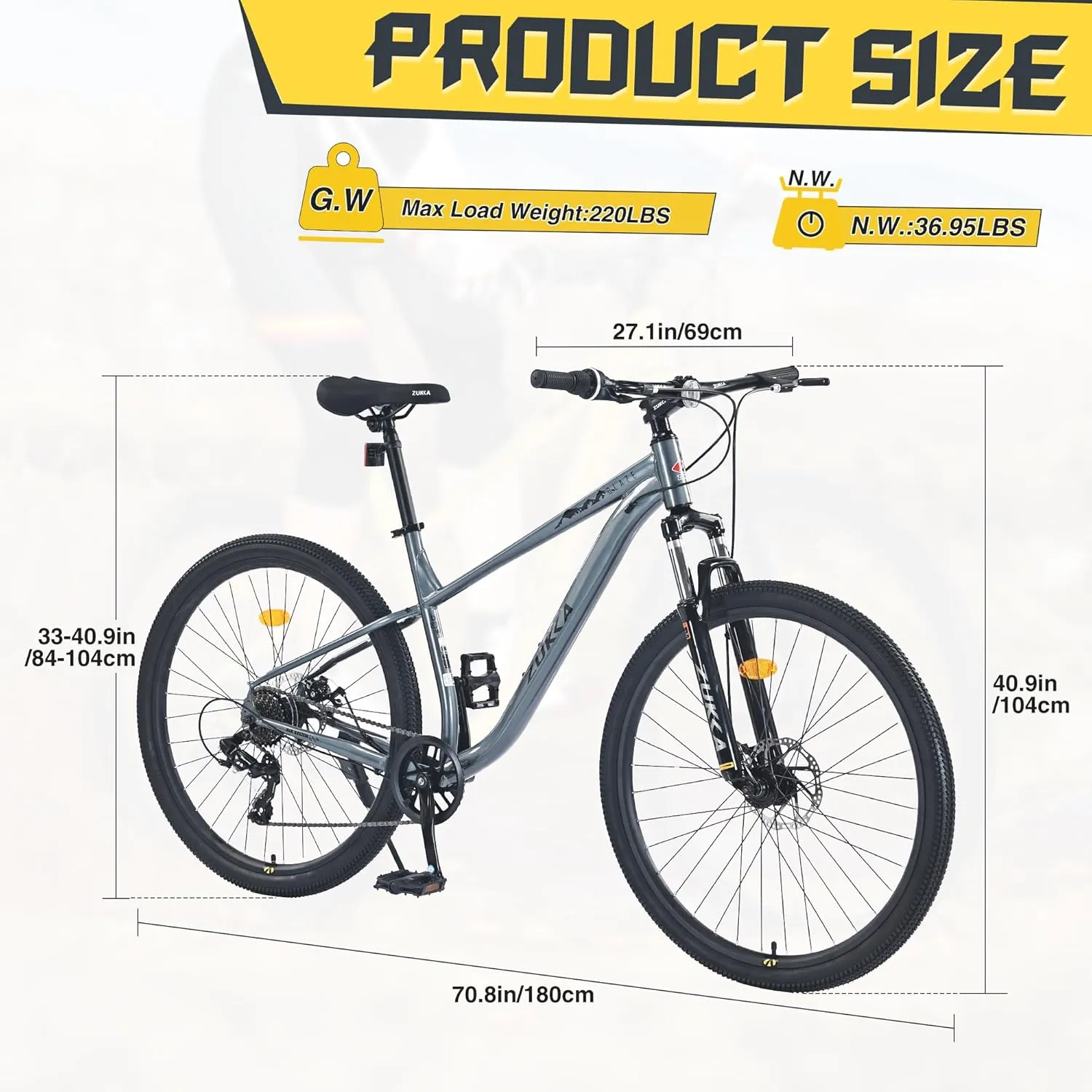 27.5/29 Inch Mountain Bike, Single Speed/ 8 Speeds MTB, Steel Frame, Front Suspension Fork, Disc Brake Bicycle for Women Men Adult,Multi Color