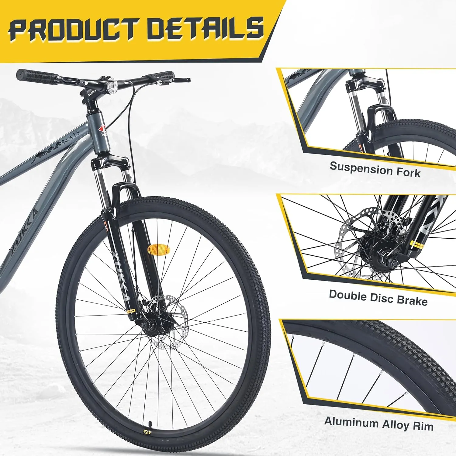 27.5/29 Inch Mountain Bike, Single Speed/ 8 Speeds MTB, Steel Frame, Front Suspension Fork, Disc Brake Bicycle for Women Men Adult,Multi Color