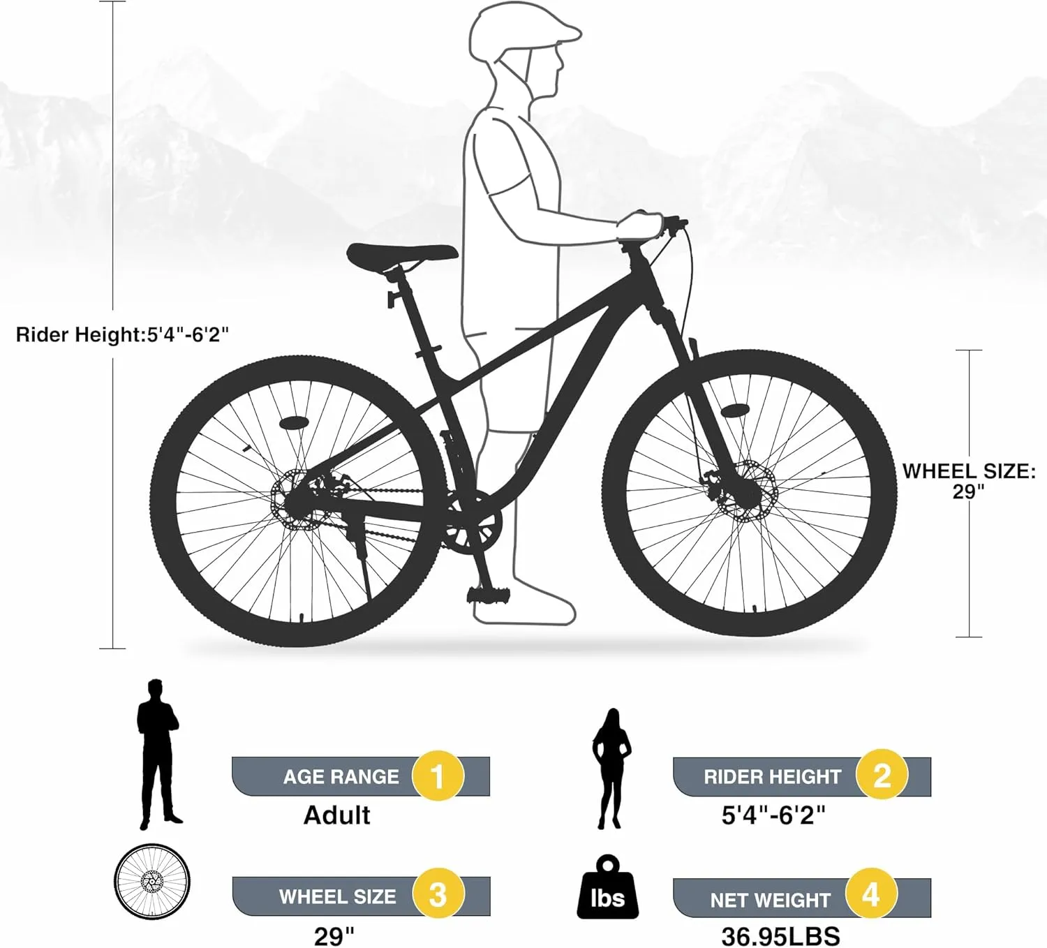 27.5/29 Inch Mountain Bike, Single Speed/ 8 Speeds MTB, Steel Frame, Front Suspension Fork, Disc Brake Bicycle for Women Men Adult,Multi Color