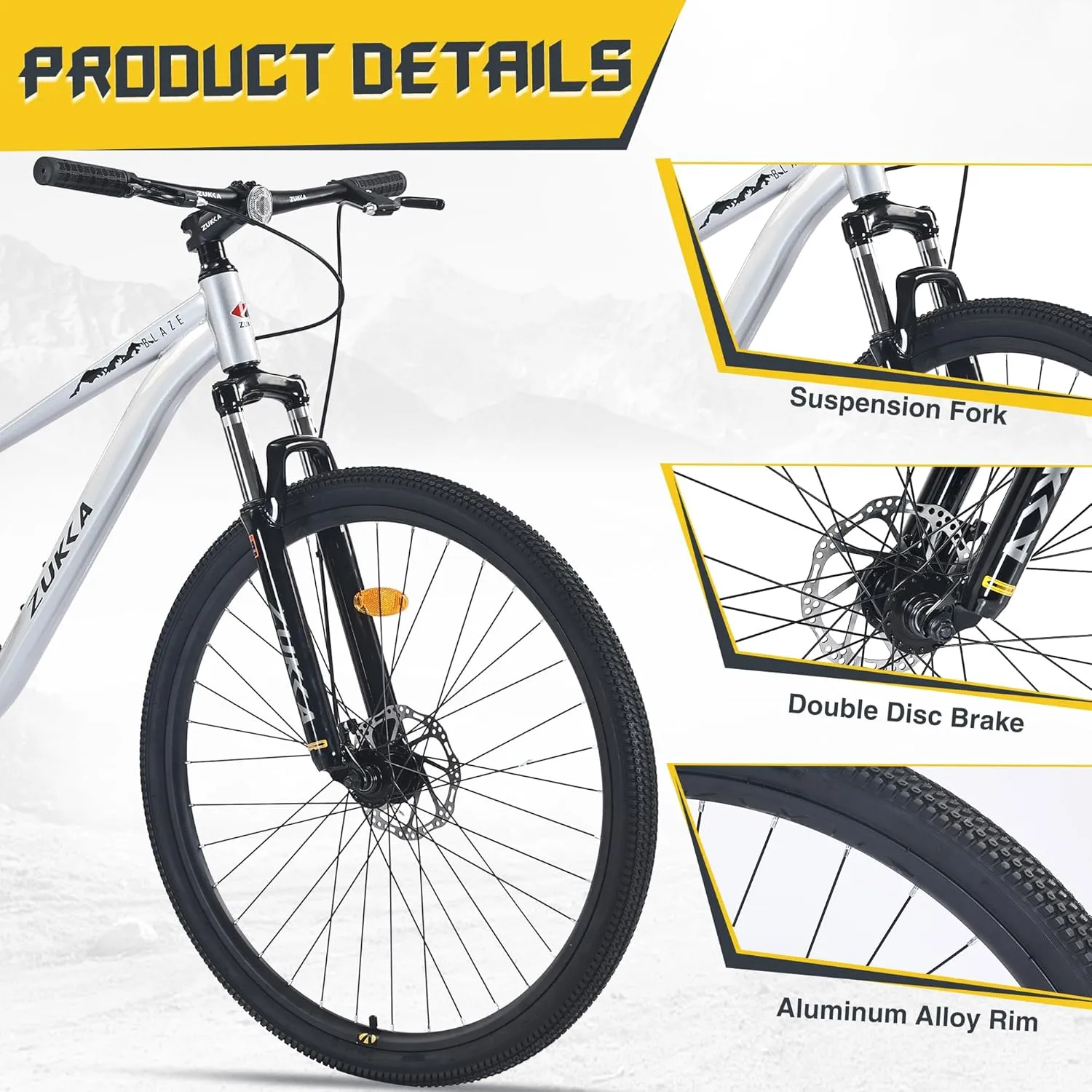 27.5/29 Inch Mountain Bike, Single Speed/ 8 Speeds MTB, Steel Frame, Front Suspension Fork, Disc Brake Bicycle for Women Men Adult,Multi Color