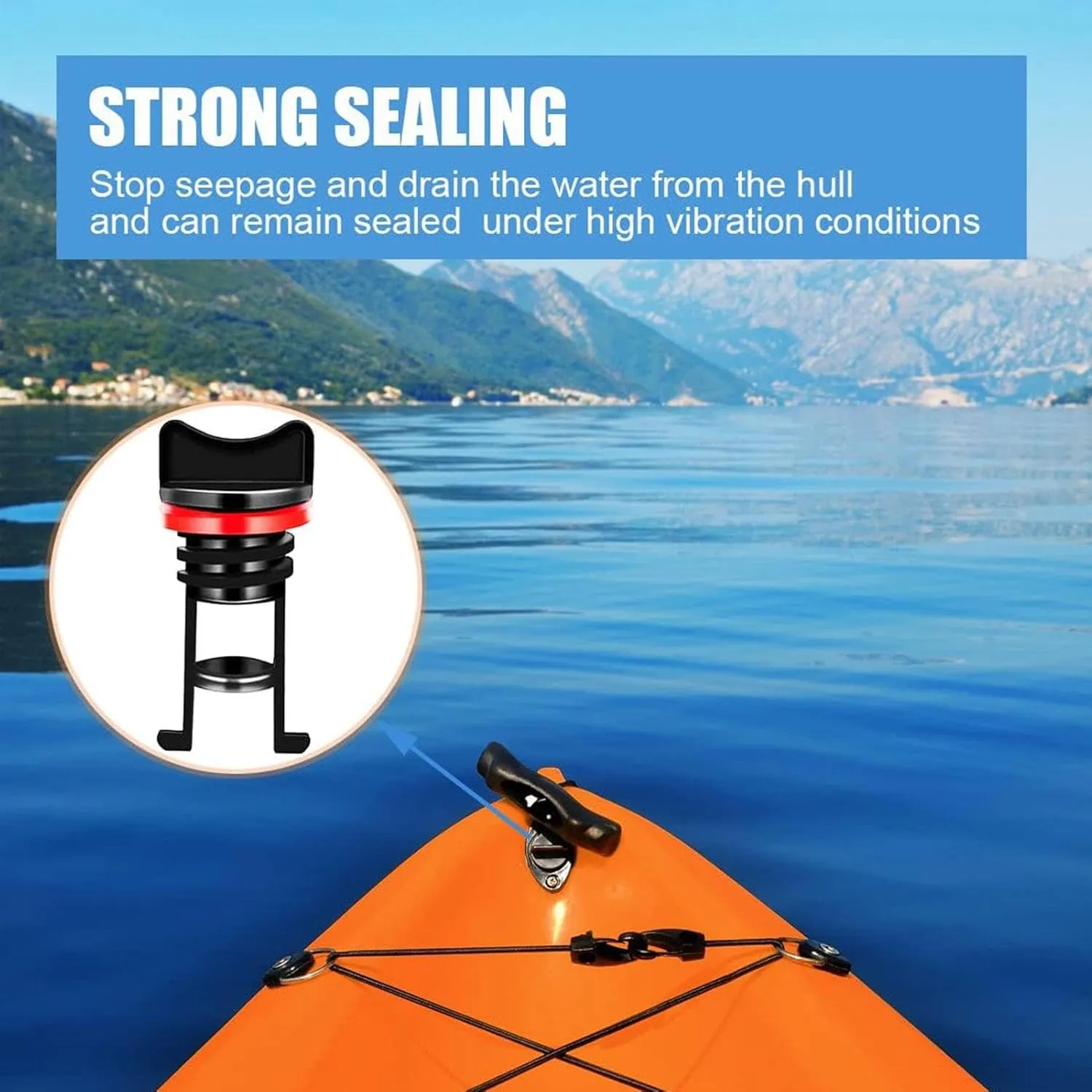 4 Kayak Direct Drain Plug - Canoe Drain Plug Replacement, Kayak Threaded Drain Plug Replacement Set, Hardware Adapter, Drain Plug System for Yachts, Rafts, Local Boats, Water Vehicles