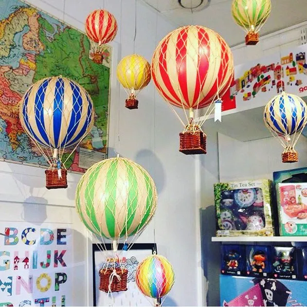 Authentic Models Travels Light, Red Double - Hot Air Balloon Hanging Decor - 30cm