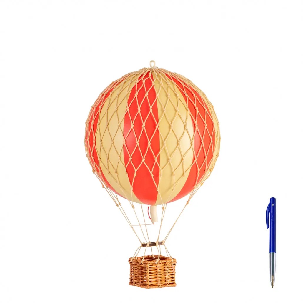Authentic Models Travels Light, Red Double - Hot Air Balloon Hanging Decor - 30cm