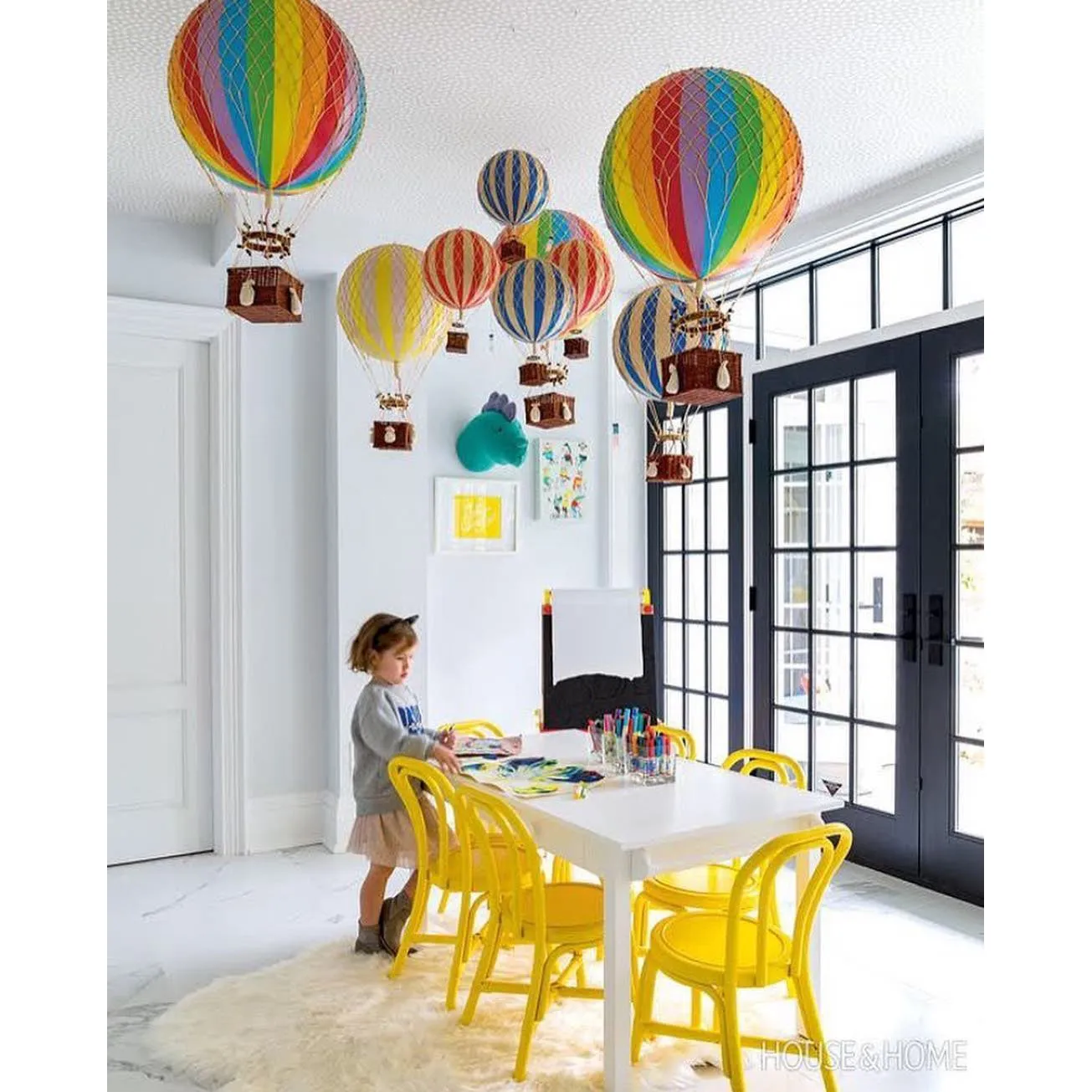 Authentic Models Travels Light, Red Double - Hot Air Balloon Hanging Decor - 30cm