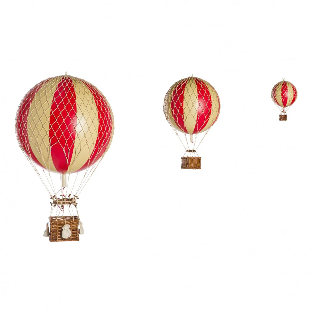 Authentic Models Travels Light, Red Double - Hot Air Balloon Hanging Decor - 30cm