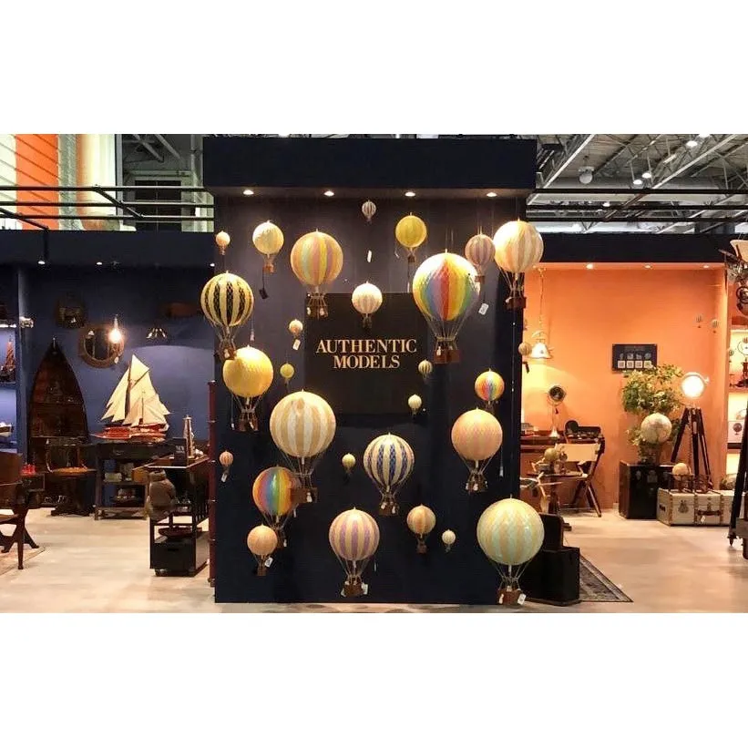 Authentic Models Travels Light, Red Double - Hot Air Balloon Hanging Decor - 30cm