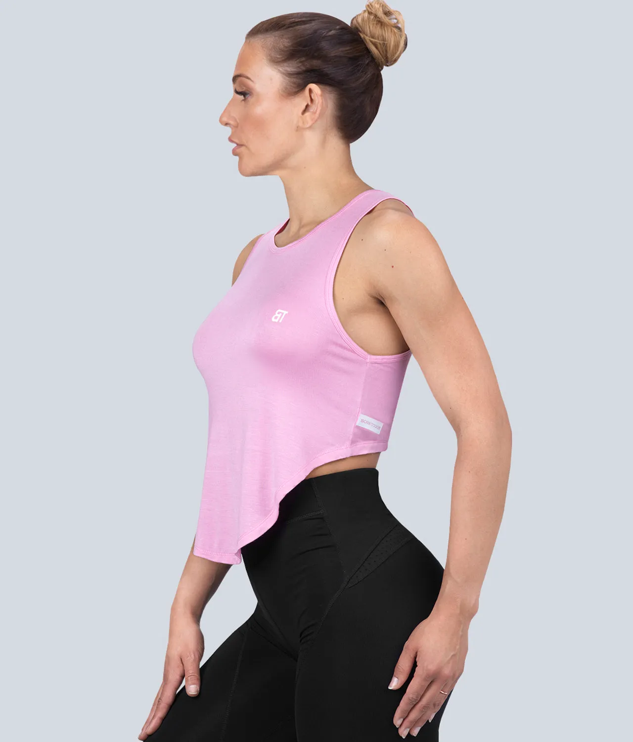 Born Tough High Altitude Pink Sheer Running Tank Top for Women