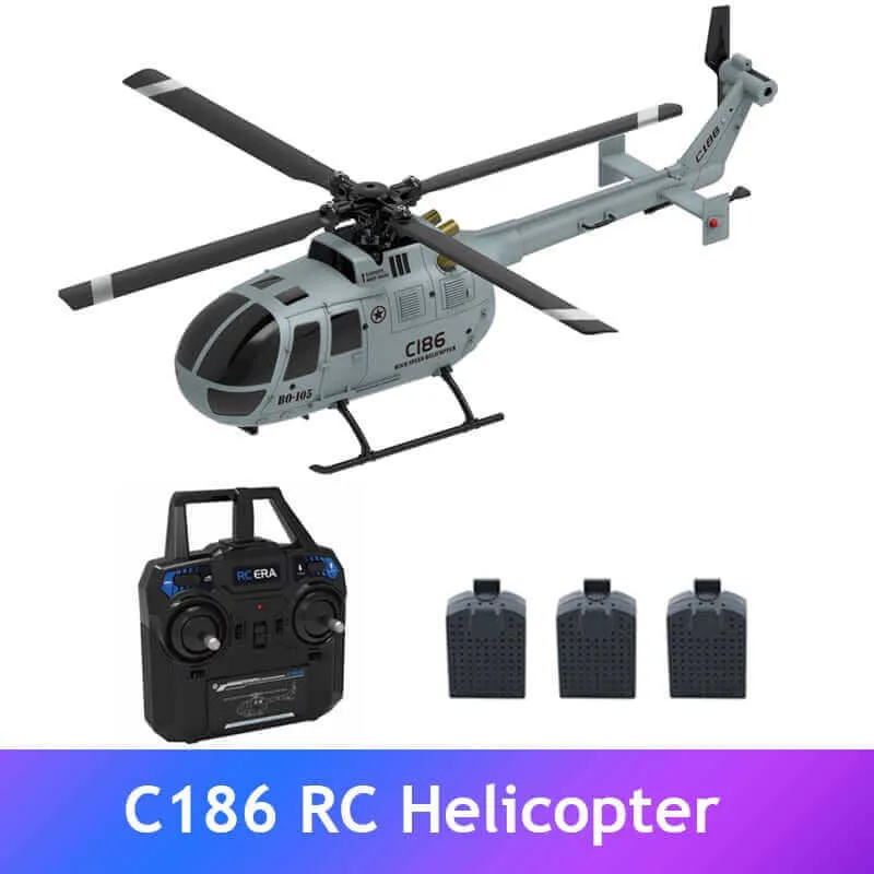 C186 2.4G RC Helicopter - 4 Propellers, 6-Axis Gyroscope, Air Pressure Height Stabilization