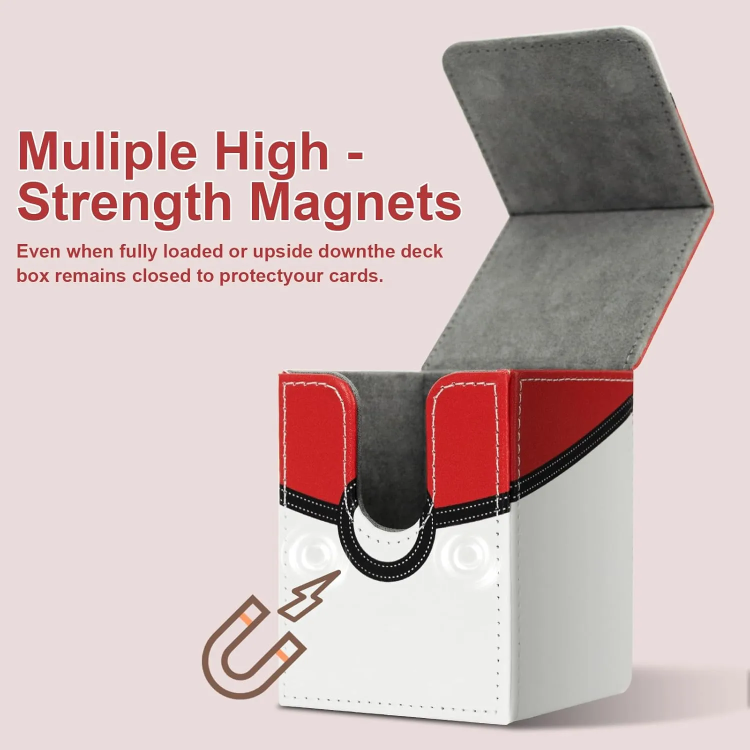 Collectible Trading Card Cases, Card Deck Box Storage Box Case Magnetic Deck Box Card Holder Can hold around 100 cards (Black-Yellow-White)