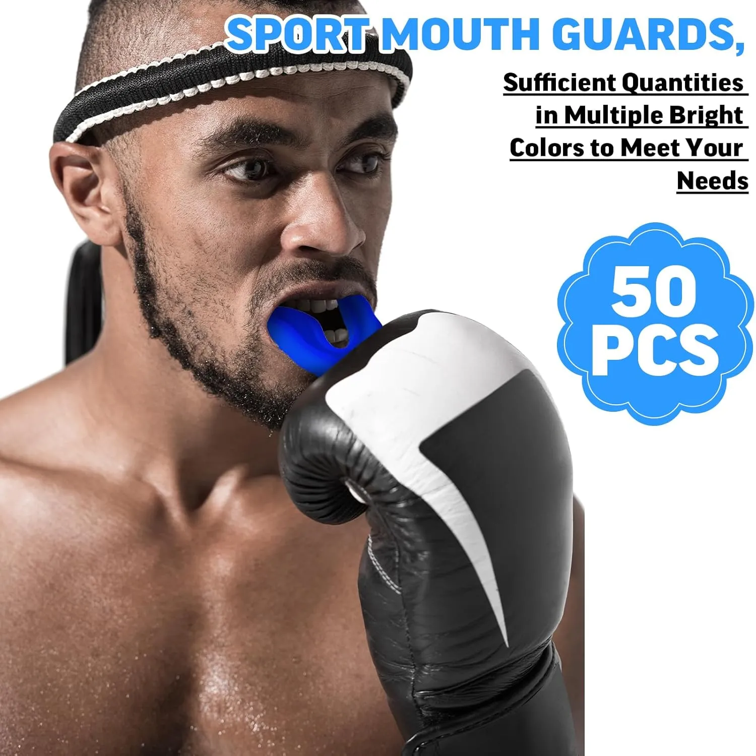 Frienda 50 Pcs Football Mouth Guards Bulk Youth Football Mouthpiece Sport Athletic Mouthguard Gum Teeth Guard for Hockey Karate Basketball Boxing Basketball Rugby