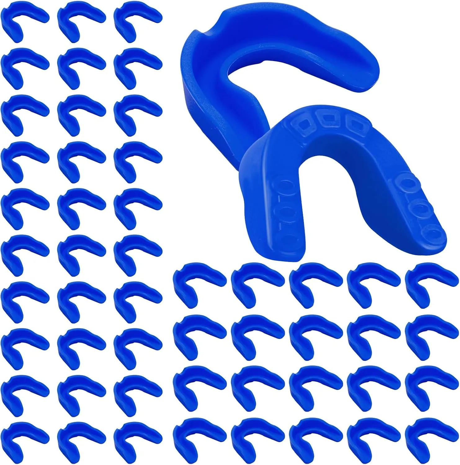 Frienda 50 Pcs Football Mouth Guards Bulk Youth Football Mouthpiece Sport Athletic Mouthguard Gum Teeth Guard for Hockey Karate Basketball Boxing Basketball Rugby