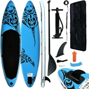 Inflatable Stand Up Paddleboard Set 120.1"x29.9"x5.9" Blue