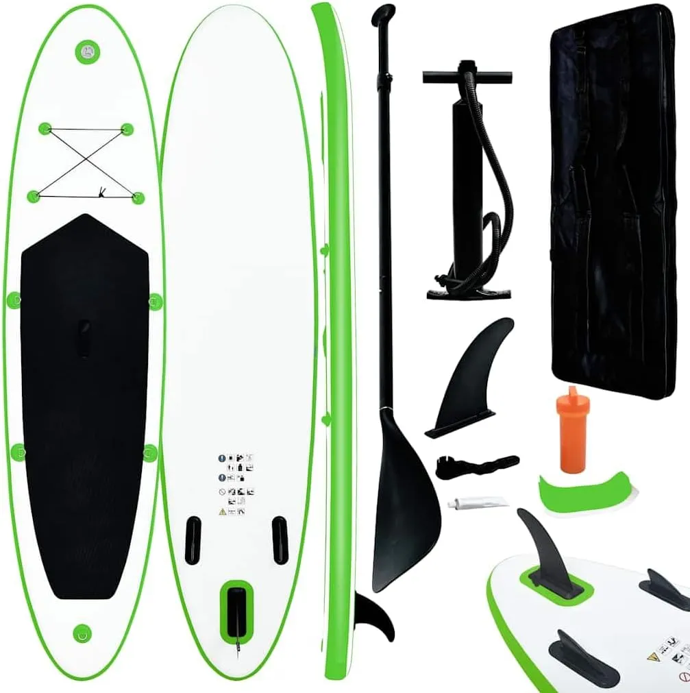 Inflatable Stand Up Paddleboard Set Green and White11,2KG