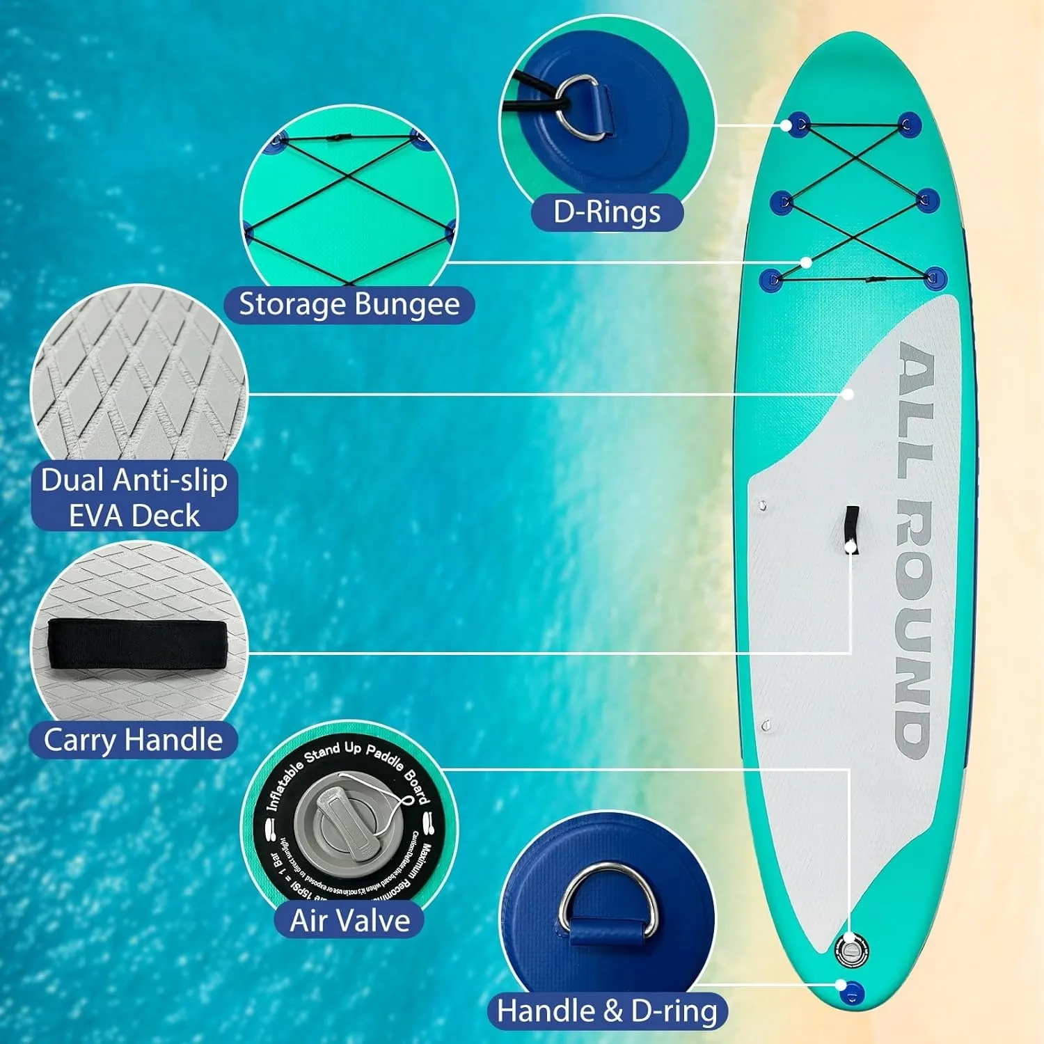 Inflatable Ultra-Light Stand Up Paddle Board for All Skill Levels with Premium SUP Paddleboard Accessories,Non-Slip Comfort Deck for Youth & Adults Stand Up Paddle Board for Fishing