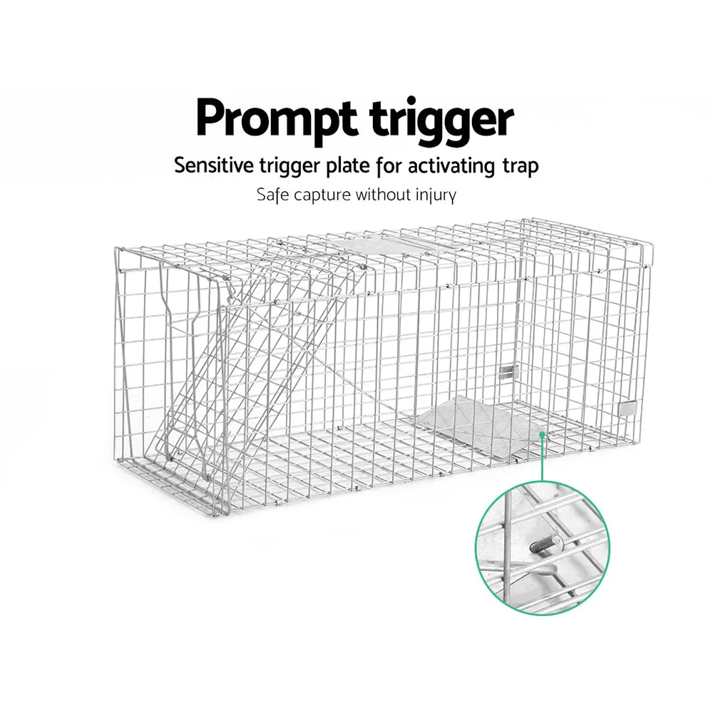 Large Humane Animal Trap Cage, Collapsible, Galvanised | Gardeon