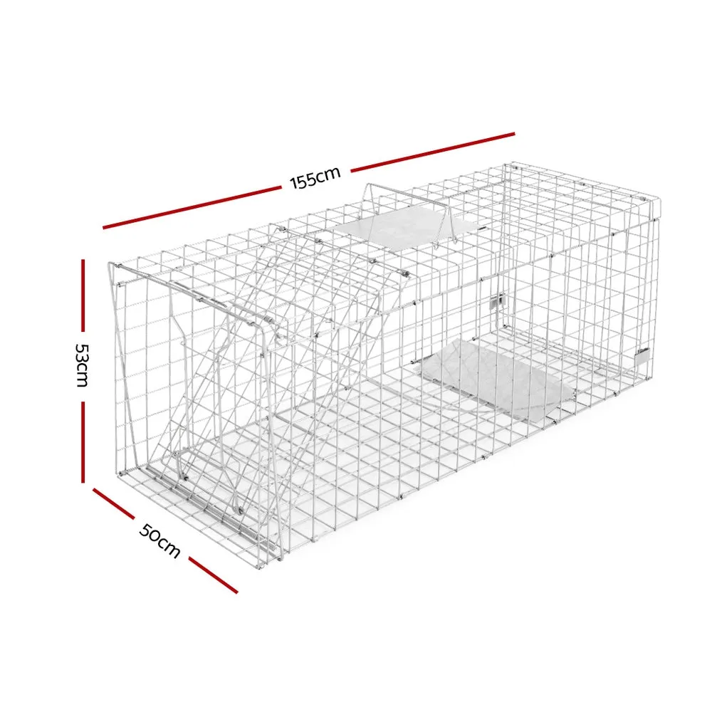 Large Humane Animal Trap Cage, Collapsible, Galvanised | Gardeon