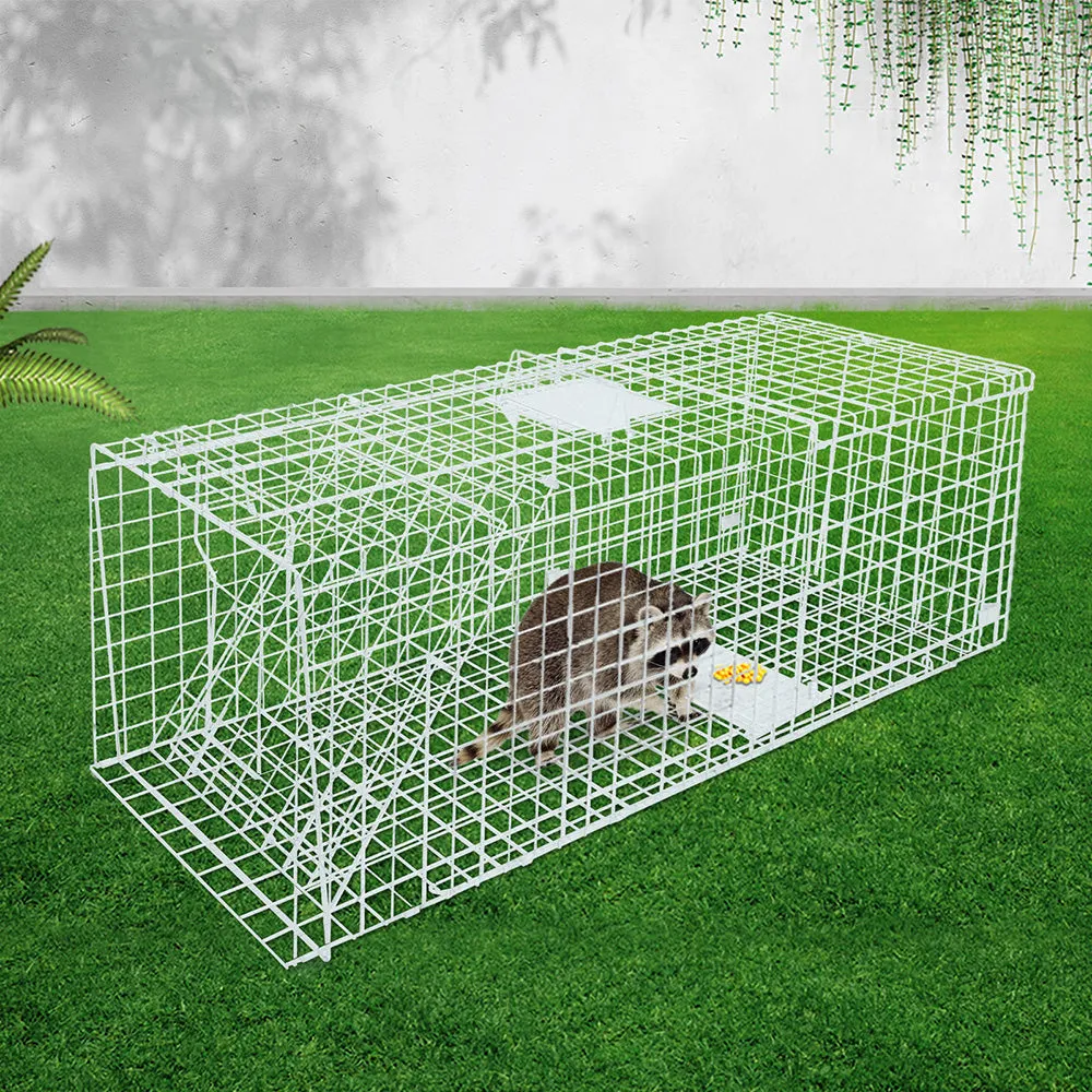 Large Humane Animal Trap Cage, Collapsible, Galvanised | Gardeon