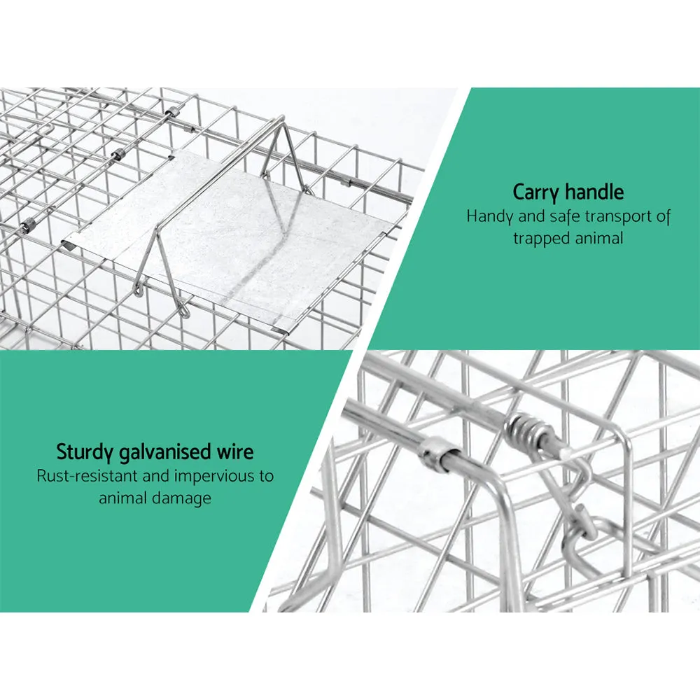 Large Humane Animal Trap Cage, Collapsible, Galvanised | Gardeon