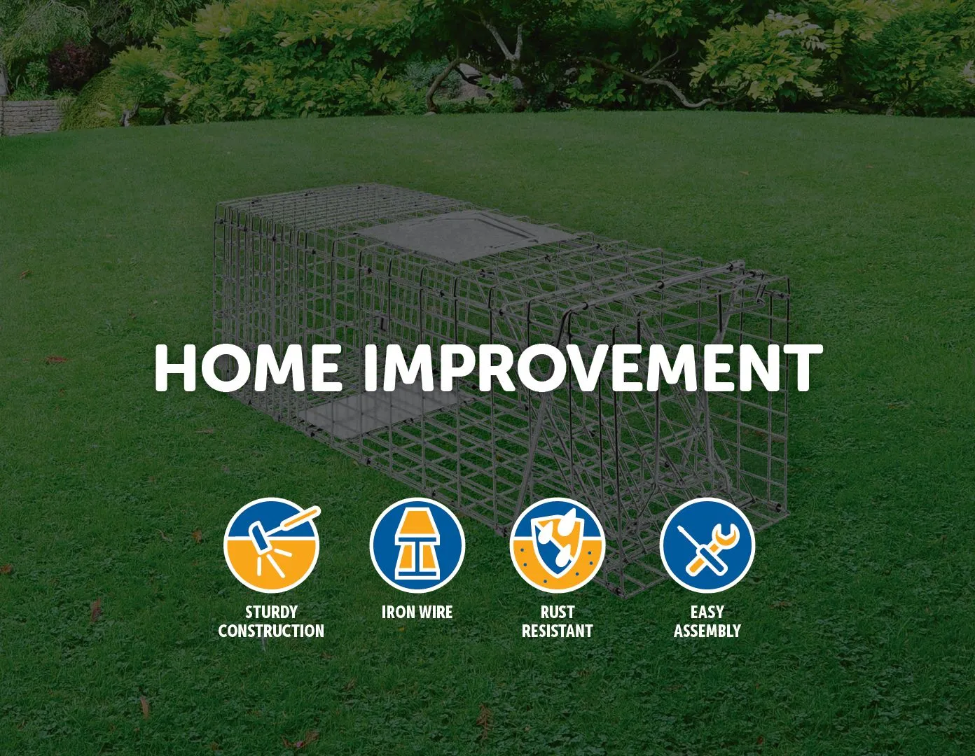 Large Humane Rust-Resistant Live Animal Cage Trap, 66cm | Randy & Travis Machinery