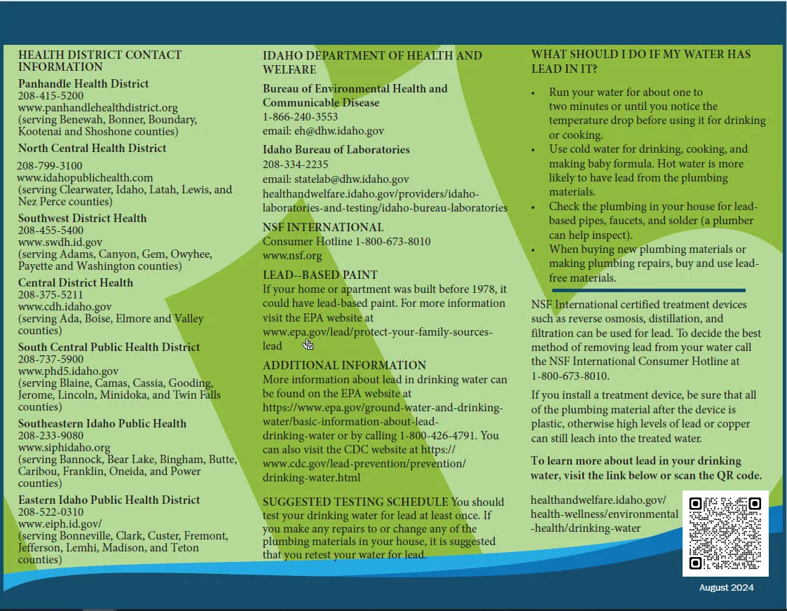 Lead In Your Drinking Water - Print Version