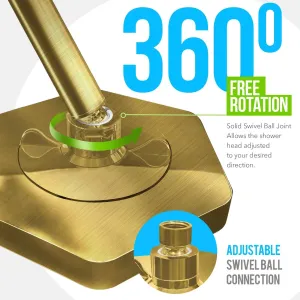 Luxury Filtered Shower Head High Pressure Rain Showerhead Brushed Gold Color