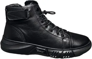 Mens Italian High-Top Leather Boots,Autumn&Winter New with Side Zipper Chukka Boots Non-Slip Softsole,Shock Absorption,Velvet