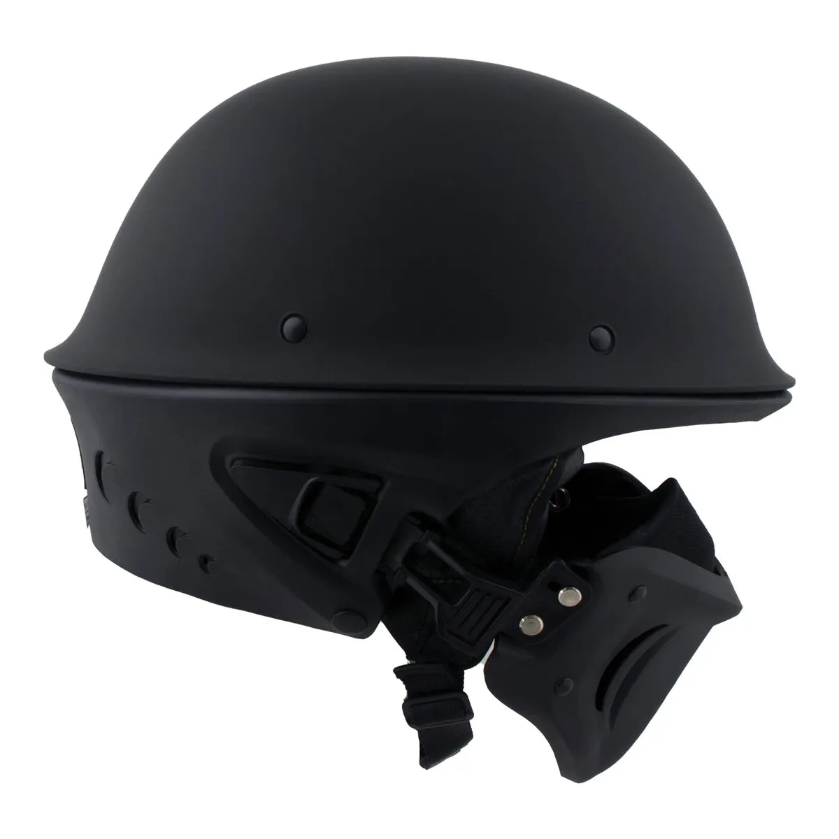Milwaukee Helmets MPH9830DOT 'Rascal' 3/4 Open Face Flat Black 2 in 1