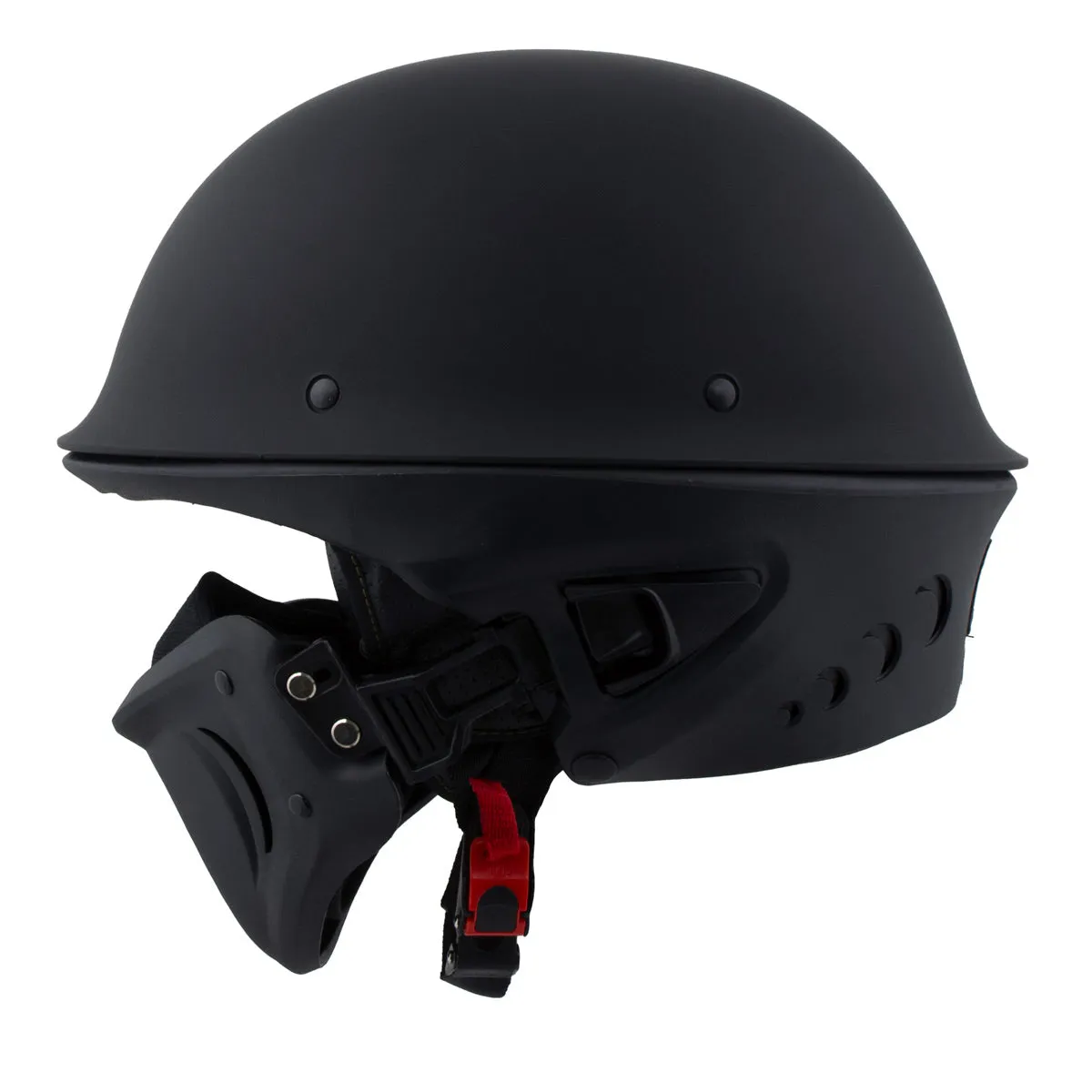 Milwaukee Helmets MPH9830DOT 'Rascal' 3/4 Open Face Flat Black 2 in 1
