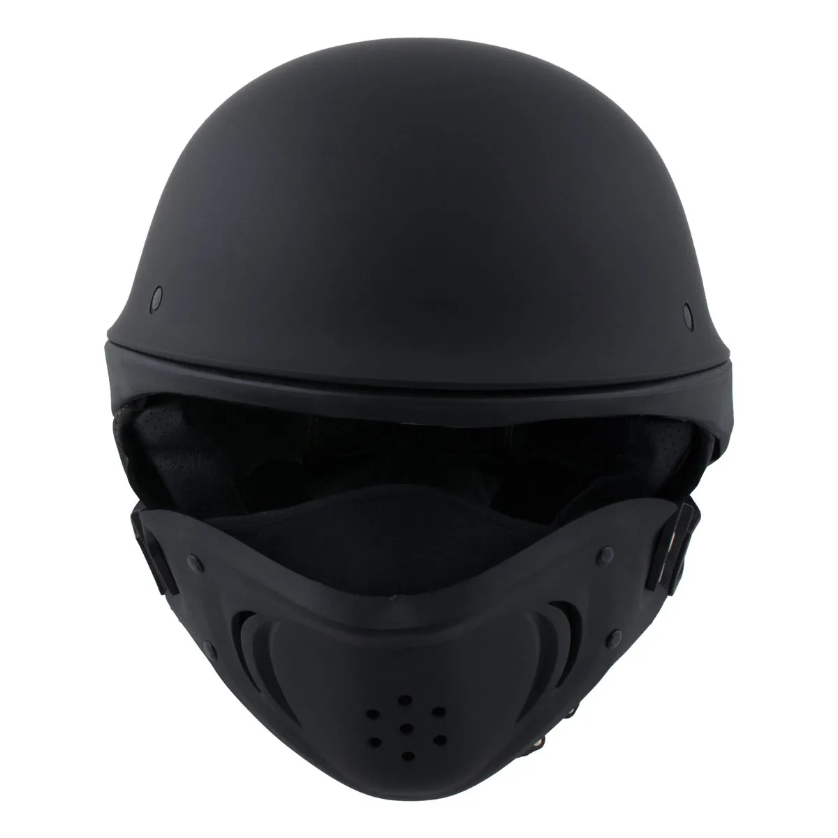 Milwaukee Helmets MPH9830DOT 'Rascal' 3/4 Open Face Flat Black 2 in 1
