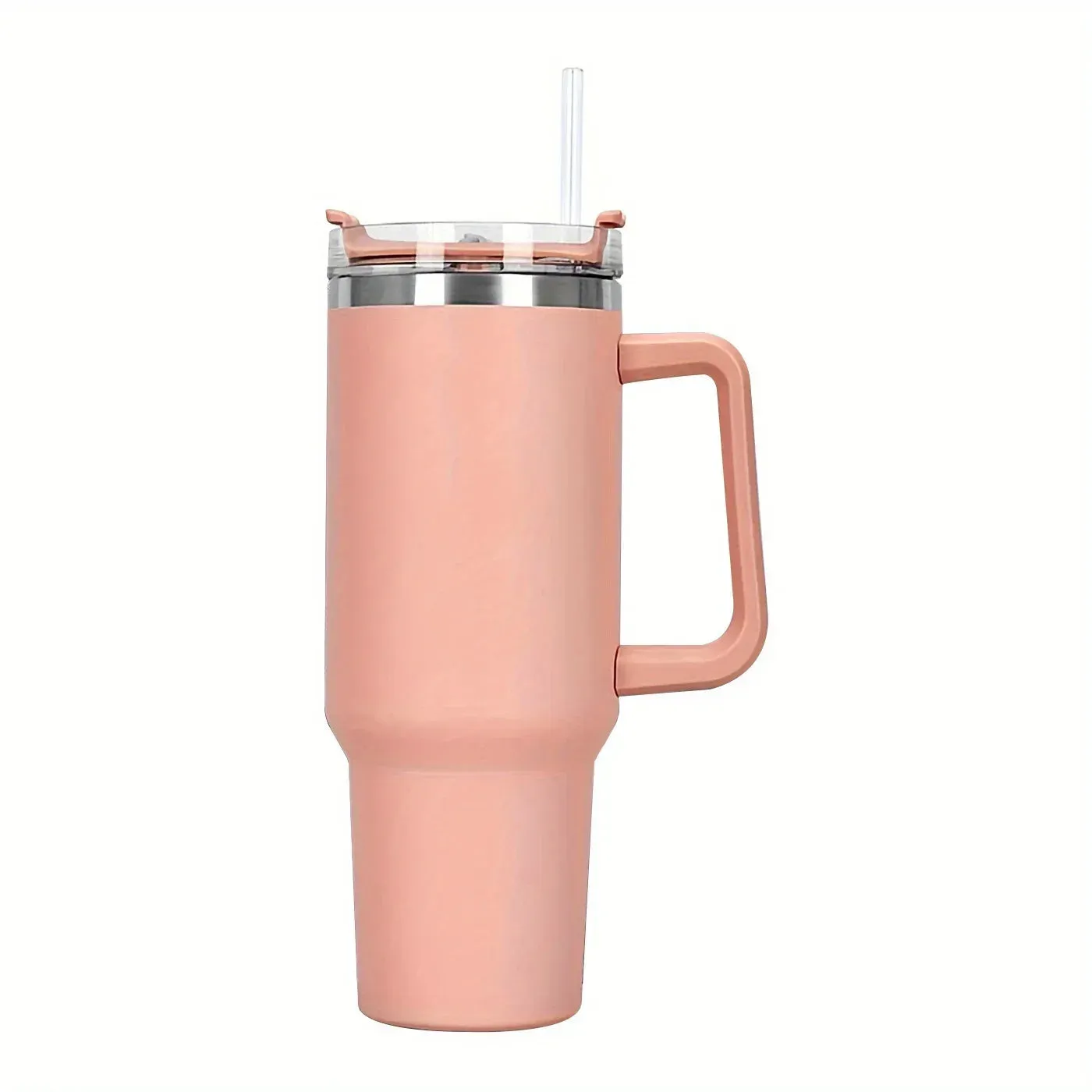 Stainless Steel Cup with Handle and Lid Straw