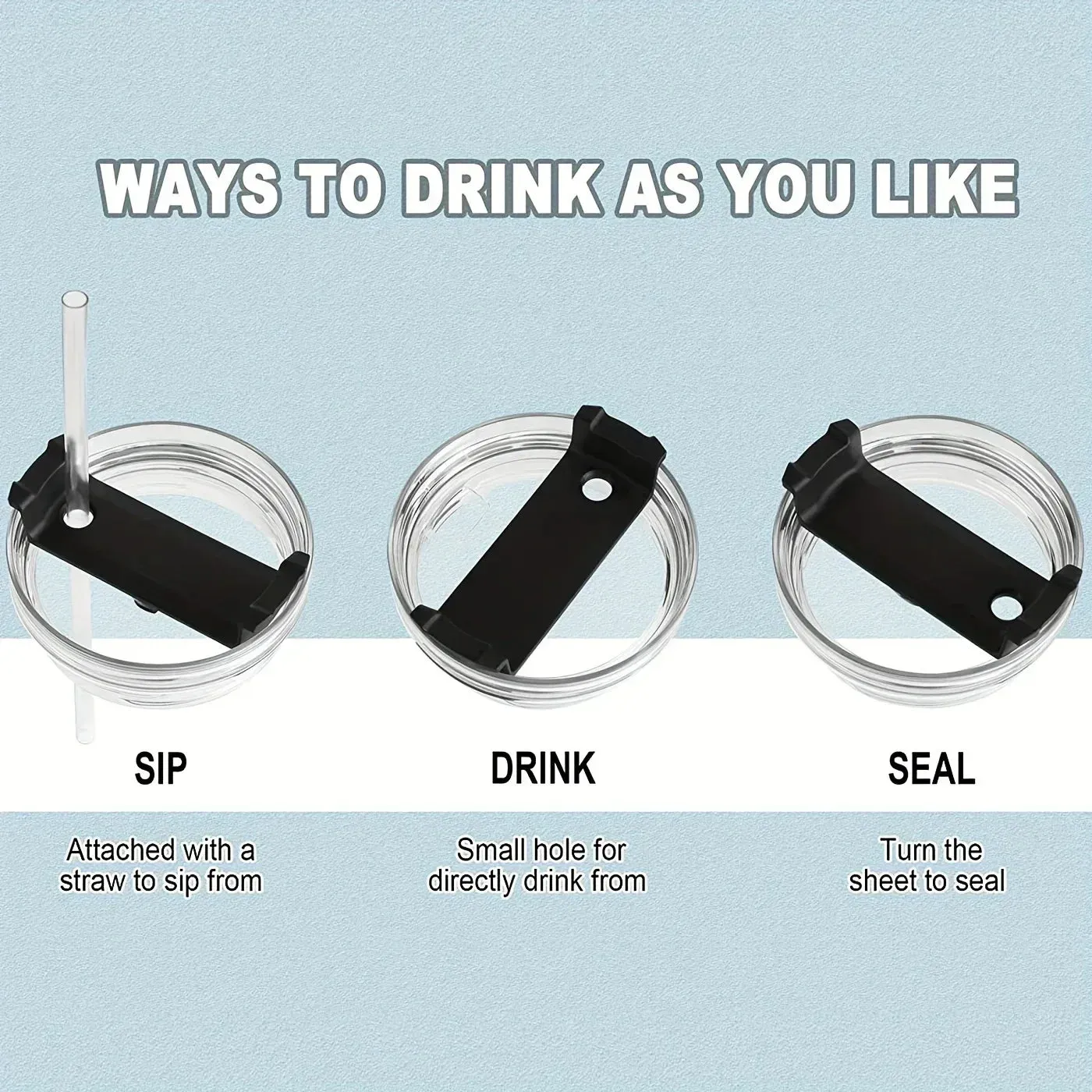 Stainless Steel Cup with Handle and Lid Straw