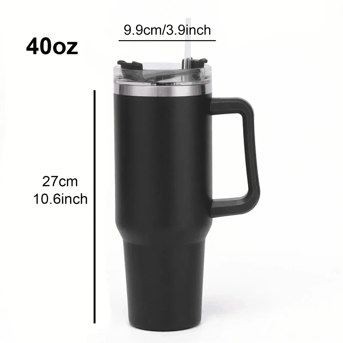 Stainless Steel Cup with Handle and Lid Straw