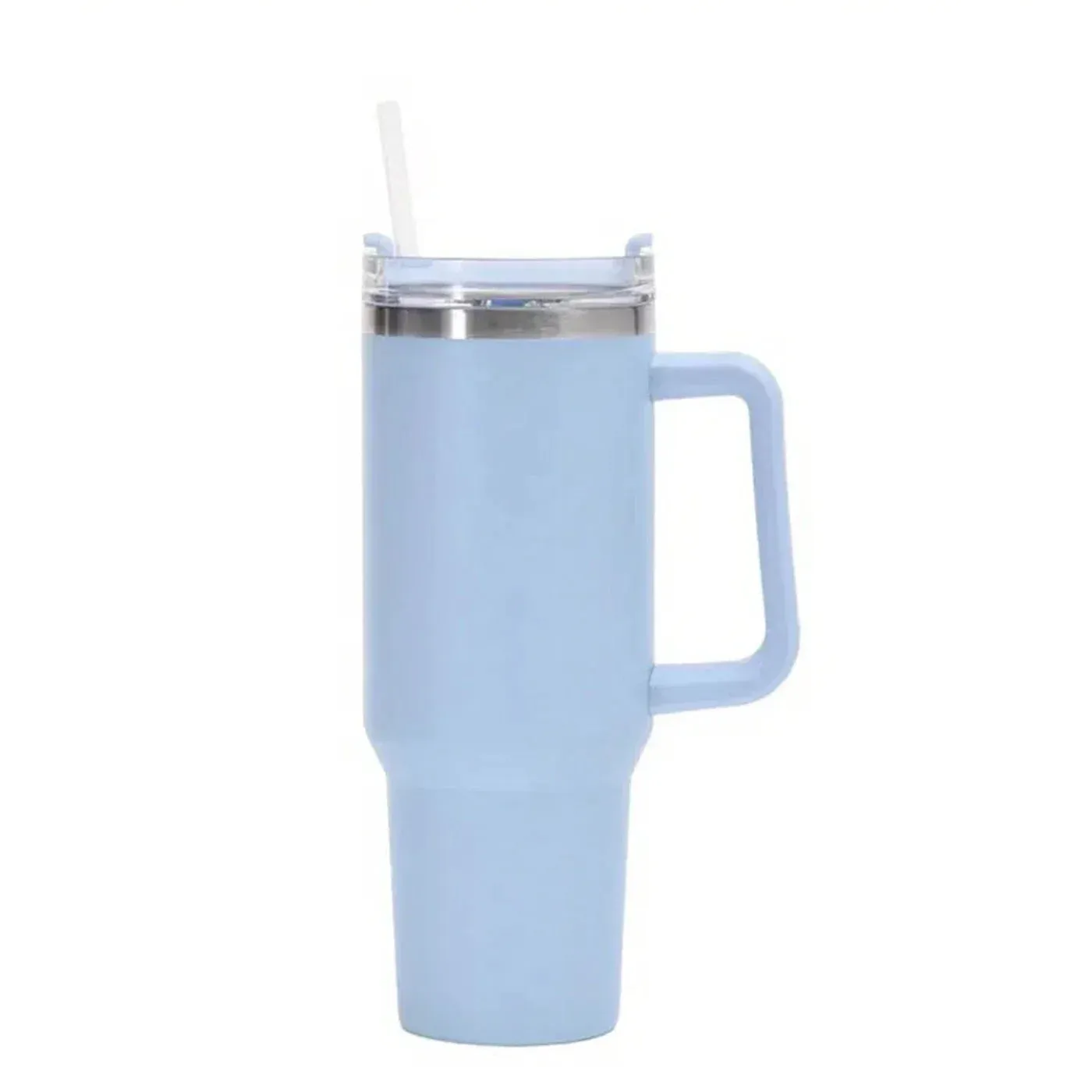 Stainless Steel Cup with Handle and Lid Straw