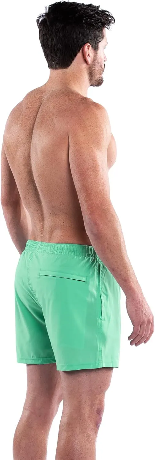 Third Wave Premium Swim Trunks - Men's 5 Inch Inseam Quick Dry Swim Shorts for Beach and Swimming