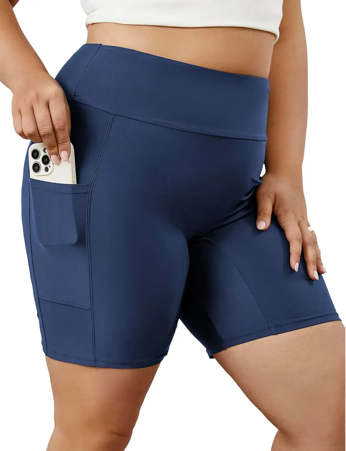 Tournesol Women's Plus Size Swim Shorts High Waisted Bathing Suit Bottoms Swimsuit Tankini Board Shorts Bikini with Pocket