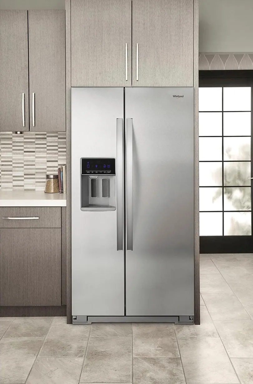 Whirlpool - 20.6 Cu. Ft. Side-by-Side Counter-Depth Refrigerator - Stainless Steel Model:WRS571CIHZ